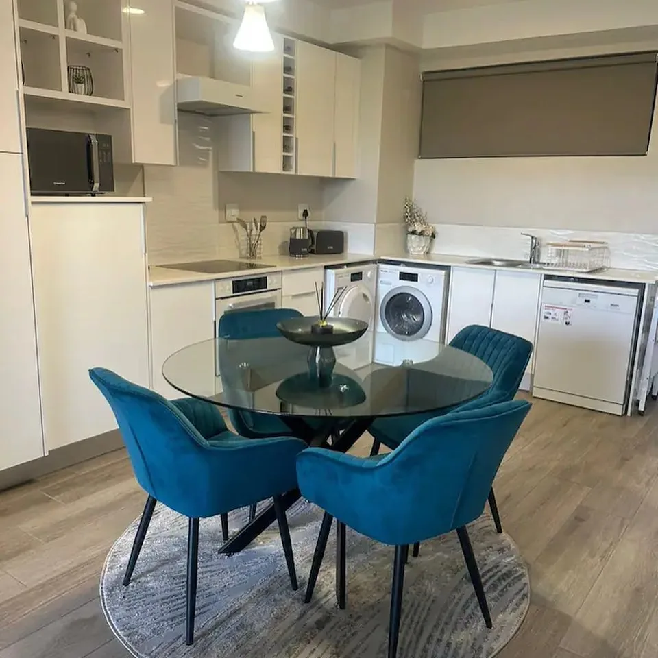 image of dining area of two bedroom airbnb apartment done photoshoot